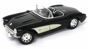 K1な3475 未使用 ダイキャスト製 マイスト ミニカー シボレーコルベット SE 1957 1/18スケール ブラック 車 コレクション 観賞 レトロ