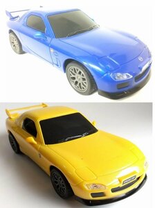 K1な3468 新品 ラジコンカー MAZDA マツダ RX-7 スピリットタイプR タイプ7 1/24 2点セット イエロー ブルー ピーナッツクラブ