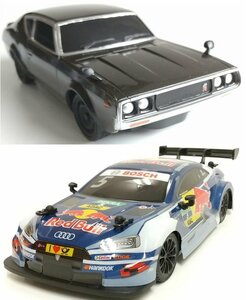 K1な3470 新品 ラジコンカー NISSAN スカイライン 2000 GT-R ケンメリ アウディ RS 5 DTM 1/24 2点セット レーシングカー ピーナッツクラブ