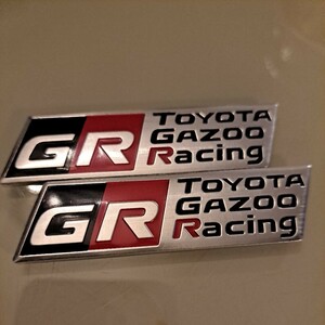 GR GAZOO RACING алюминиевый стикер 2 шт. комплект серебряный не использовался 