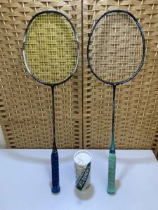 43218【自宅保管品】YONEX バドミントン ラケット 2本セット ISOMETRIC Ti SWING POWER アイソメトリック NANORAY GLANZ ナノレイ グランツ