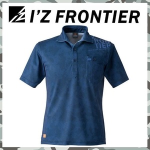 SALE [ новый товар бесплатная доставка ] M I z Frontier I'Z FRONTIER рубашка-поло с коротким рукавом 405 стильный dry стрейч камуфляж темно-синий 