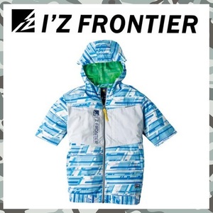 SALE 【 新品 送料無料 】 3L アイズフロンティア I'Z FRONTIER フルハーネス 対応 フード 付き 半袖 空調服 10098 スラッシュB ブルー