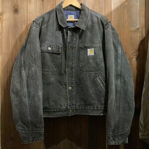 最終値下げ！ 激レア 80s USA製 Carhartt フェード ブラックデニム ジャケット