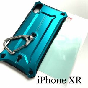 iPhoneXR用ケース★ZEROSHOCK★2WAYカラビナ付★3層構造保護フィルム付★ELECOM★ブルーの画像1