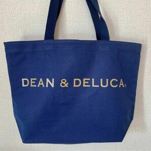 Dean&Deluca ディーン＆デルーカ トートバッグ 人気 ユニセックス ハンドバッグ Mサイズ　大きいサイズ　ネイビー