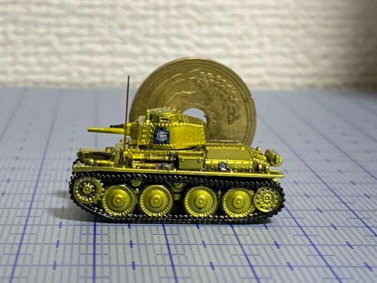 Girls & Panzer 1/144 大洗女子高中 38(t) 坦克 涂装完成品 Garupan 世界坦克博物馆套件, 塑料模型, 坦克, 军用车辆, 完成的产品