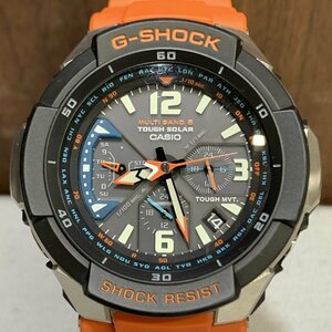 ＣＡＳＩＯ Ｇ－ＳＨＯＣＫ メンズ 腕時計 オレンジ キズ有 カシオ ＧＷ－３０００Ｍ スカイコックピット 電波ソーラー 時計/247