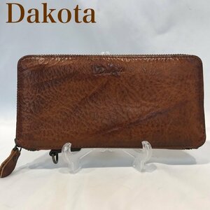 Ｄａｋｏｔａ 長財布 ラウンドファスナー ブラウン 茶色 ダコタ 革 レザー ユニセックス カジュアル 鞄/252