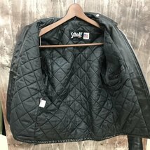 ｓｃｈｏｔｔ ショット ６４１Ｑ ＢＮＤＬ キルティング シングル ライダース ジャケット レザー 革 立ち襟 ３８ 洋品紳士服/246_画像3