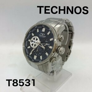 ＴＥＣＨＮＯＳ テクノス アナログ 腕時計 クロノグラフ クォーツ Ｔ８５３１ 紺文字盤 メンズ 時計/246の画像1