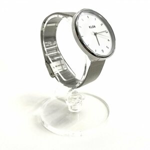 中古 ＫＬＯＮ クローン メンズ シンプル アナログ 腕時計 クォーツ ステンレス 白文字盤 ホワイト 時計/225