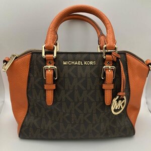 ＭＩＣＨＡＥＬ ＫＯＲＳ ２ＷＡＹバッグ レザー ブラウン マイケルコース ハンド ショルダー バッグ オレンジ 鞄/241