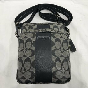 ＣＯＡＣＨ コーチ ヘリテージ ストライプ シグネチャー ショルダー バッグ メンズ ブラック ＰＶＣ Ｆ７０５８９ 鞄/248