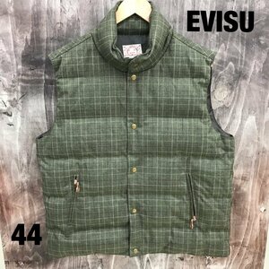 ＥＶＩＳＵ エヴィス ファスナー ボタン メンズ ダウン ベスト ４４ アウター グレンチェック カーキ 洋品紳士服/246