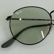 良品◇イタリア製レイバン ラウンドメタル 50㎜ グリーン調光 RB3447-004/T1 Ray-Ban グリーンチェンジャブル_画像9