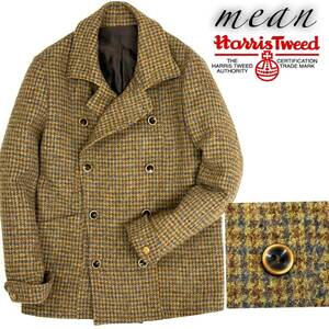 mean Harris Tweed ウール Pコート(2) 千鳥格子柄 ミーン ハリスツイード メンズ アウター ジャケット