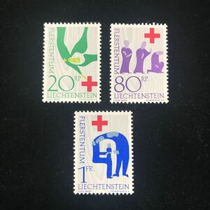 ◆リヒテンシュタイン《赤十字100年》SCOTT#376-78/3種完/1963年/未/NH
