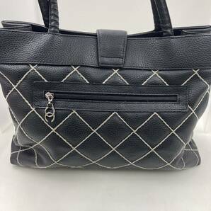 252 CHANEL シャネル ココマーク ワイルドステッチ トートバッグ ヴィンテージ ブラックの画像5