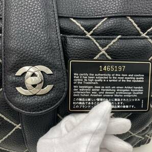 252 CHANEL シャネル ココマーク ワイルドステッチ トートバッグ ヴィンテージ ブラックの画像2