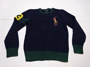 ●POLO RALPH LAUREN ポロ ラルフローレン 長袖 コットン ニット 150●0312●