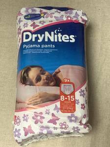 旧パッケージ　DryNites パジャマパンツ 　8-15歳 27-57Kg　9枚入り 未使用 女の子用