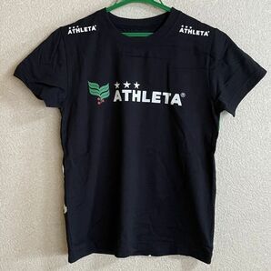 340☆送料無料☆ATHLETA アスレタ☆綿Ｔシャツ ブラック 未使用品 サイズ150くらい 難ありの画像1