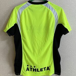 370☆送料無料☆ATHLETA アスレタ☆半袖プラシャツ 蛍光イエロー 未使用品 サイズＭくらい 難ありの画像2