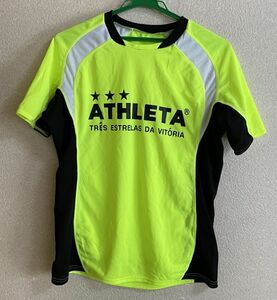 371☆送料無料☆ATHLETA　アスレタ☆半袖プラシャツ　蛍光イエロー　未使用品 サイズＭくらい　難あり