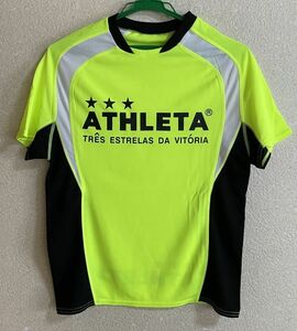 364☆送料無料☆ATHLETA　アスレタ☆半袖プラシャツ　蛍光イエロー　未使用品 サイズＳくらい　難あり