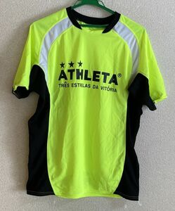 379☆送料無料☆ATHLETA　アスレタ☆半袖プラシャツ　蛍光イエロー　未使用品 サイズＯくらい　難あり