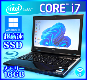NEC クリスタルブラック【大容量メモリー16GB+高速新品SSD+HDD1000GB】Windows 11 Core i7 3610QM Office2021 Webカメラ LL750/H