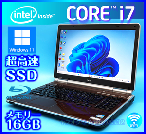 NEC Core i7 クリスタルブラウン【大容量メモリー16GB+高速新品SSD+HDD1000GB】Windows 11 2670QM Microsoft Office2021 LL750/F