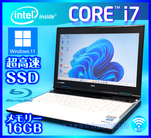 NEC きれいなホワイト【大容量メモリー16GB+高速新品SSD+HDD1000GB】Windows 11 Core i7 3630QM Bluetooth Office2021 Webカメラ LL750/L