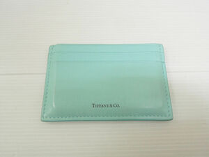 3855) TIFFANY＆Co ティファニー レザー カードケース 名刺入れ ティファニーブルー