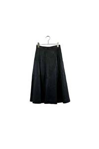 black lamb leather skirt レザーフレアスカート ブラック 羊革 サイズM レディース ヴィンテージ 6