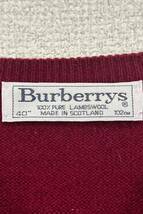 Made in SCOTLAND Burberrys red sweater バーバリーズ 長袖セーター ニット ウール レッド系 Vネック ヴィンテージ 6_画像3