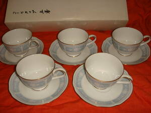 ノリタケ☆Noritake☆LACEWOOD GOLD☆レースウッドゴールド☆ティー・コーヒー碗皿☆5客☆H9587/1507