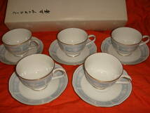 ノリタケ☆Noritake☆LACEWOOD GOLD☆レースウッドゴールド☆ティー・コーヒー碗皿☆5客☆H9587/1507_画像1