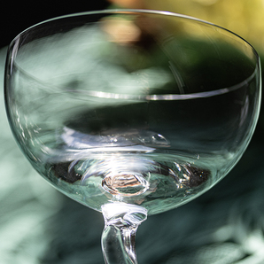 1955年～ フォストリア クリスタル コントア カーブステム シャンパン カクテルグラス 2個セット 酒 バーグラス アンティーク ビンテージの画像2