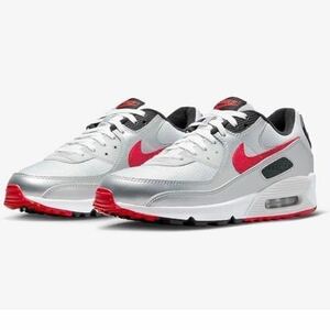 Nike DX4233-001 Air Max 90 Photon Dust/Metallic Silver/Black/University Red 28㌢