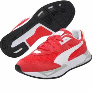 Puma 383705 Mirage Sports Heritage Sneakers, Suede Athletic Shoes, SpringColor, High Risk, Red, White (02)27.