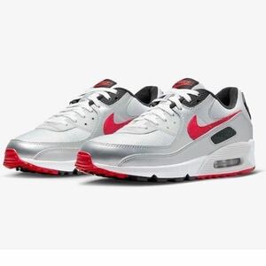 Nike DX4233-001 Air Max 90 Photon Dust/Metallic Silver/Black/University Red 27.5センチ