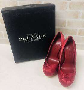 ☆【靴】PLEASER プリーザー レッド系 厚底 パンプス サイズ表記5 ピンヒール 約 13.5cm☆T03-310ｐ