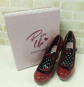 ☆【靴】Pin Up COUTURE SECRET-15 レッド系 パンプス 厚底 サイズ表記7 ピンヒール 約 12cm レディース☆T03-304ｐ