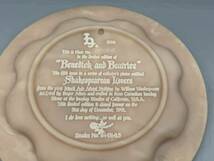 限定品 米国 インコレイ ストーン 皿立て 3D シェイクスピア ラバーズ シリーズ 第5 空騒ぎ カメオ 飾り皿 プレート (B-1)_画像7
