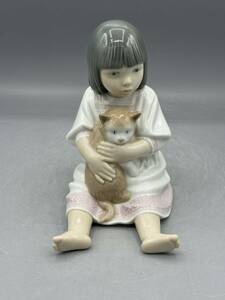 リヤドロ ナオ 女の子 猫 置物 フィギュリン 陶器 陶器人形 オブジェ