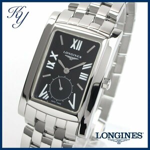 1円～ 3ヶ月保証付き 磨き済み 美品 本物 定番 人気 LONGINES ロンジン ドルチェビータ スモールセコンド L5.655.4 ブラック メンズ 時計