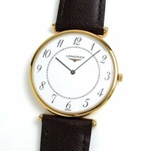 1円～ 3ヶ月保証付き 本物 定番 人気 LONGINES ロンジン ラ グラン クラシック L4.635.2 GP 革ベルト ホワイト メンズ 時計_画像2