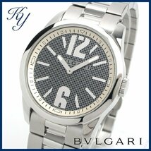 1円～ 3ヶ月保証付き 磨き済み 美品 本物 定番 人気 BVLGARI ブルガリ ソロテンポ ST37S メンズ 時計_画像1